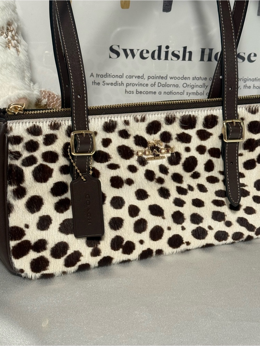 Coach Asher Haircalf Leopard Print Shoulder Bag NWT Just Released CES68 - Picture 6 of 10